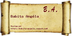Babits Angéla névjegykártya